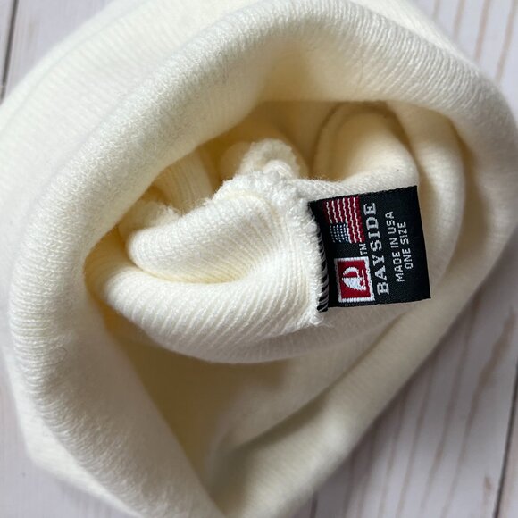 Catturd Beanie – Off White with Black Embroidery One Size - Picture 5 of 5